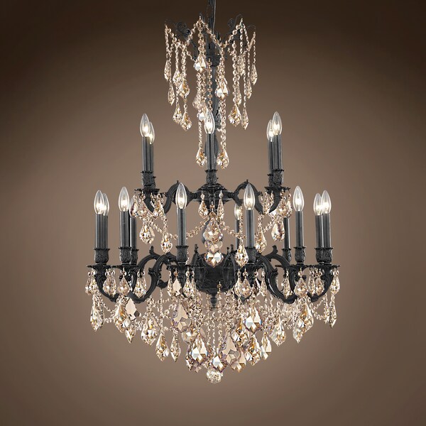 Joshua Marshal Versailles 18 Light 32 Dark Bronze Chandelier With Cognac European Cry 701573-011